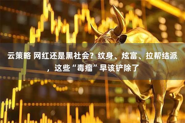 云策略 网红还是黑社会？纹身、炫富、拉帮结派，这些“毒瘤”早该铲除了