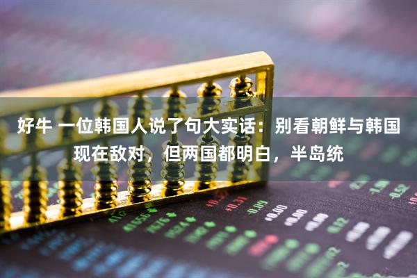 好牛 一位韩国人说了句大实话：别看朝鲜与韩国现在敌对，但两国都明白，半岛统